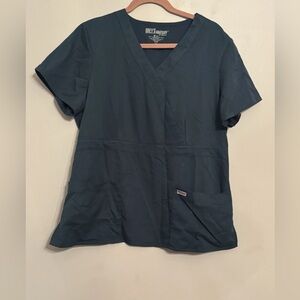 Grey’s Anatomy Scrub Top Women’s XL Blue Short Sleeve Medical Workwear